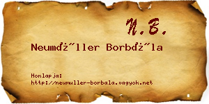 Neumüller Borbála névjegykártya